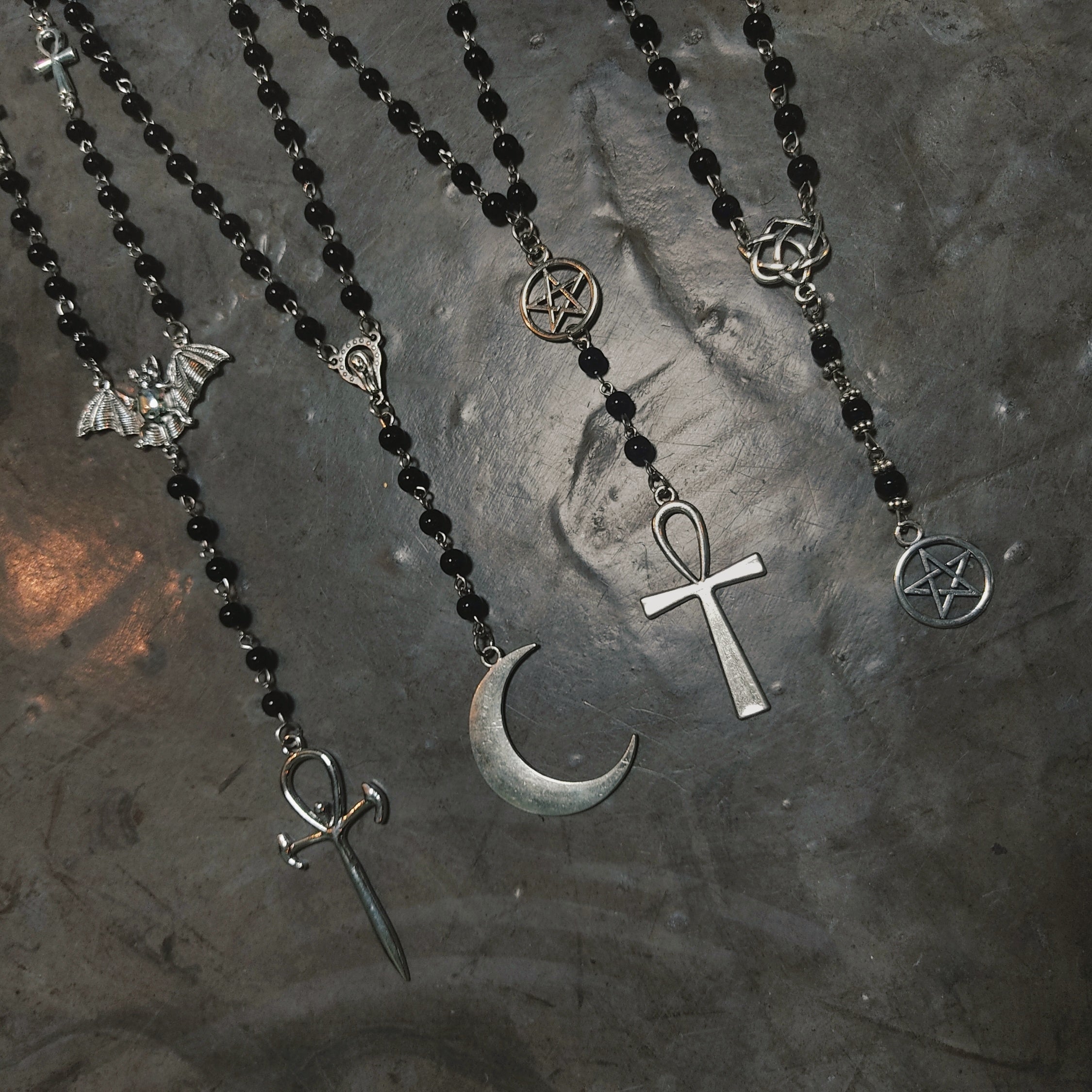 Sterling Silver Jesus & Skull Gothic Necklace